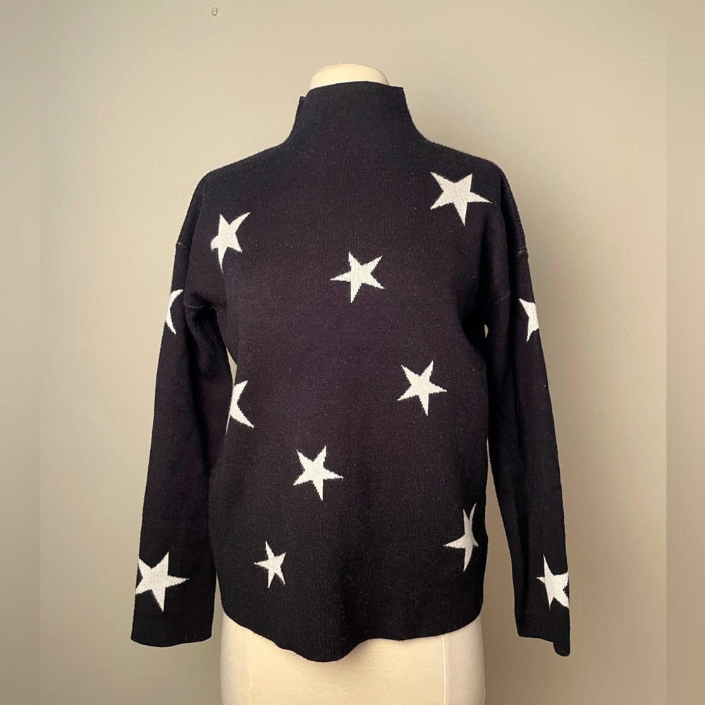 Star mock neck sweater